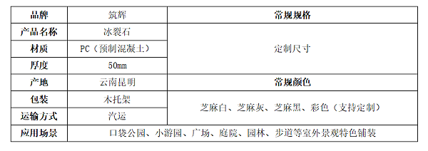 冰裂石规格说明